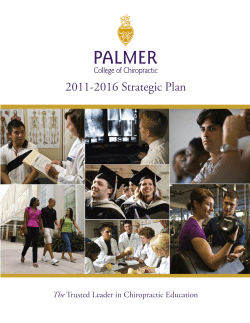 2011-2016 Strategic Plan - Palmer College of Chiropractic