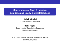 Convergence of Nash Dynamics: Equilibria and