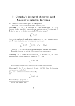 7. Cauchy`s integral theorem and Cauchy`s integral formula