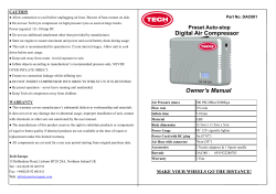 Digital Air Compressor Owner`s Manual