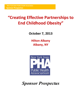 Sponsor Prospectus - New York State Public Health Association