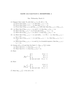 MATH 131-CALCULUS I: HOMEWORK 4 Due: Wednesday, March