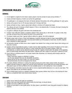 indoor rules - Pierrefonds Women`s Soccer League