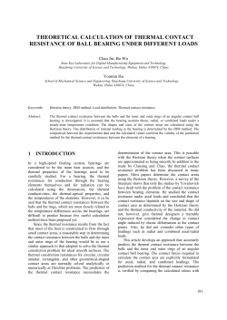 theoretical calculation of thermal contact resistance of ball bearing