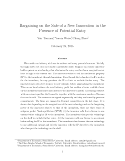 Bargaining on the Sale of a New Innovation in the Presence of