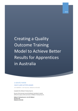 Creating a Quality Outcome Training Model