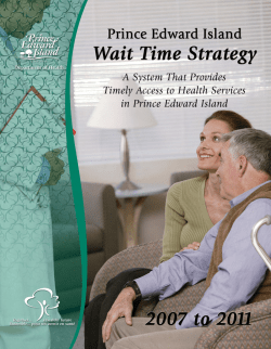PEI Wait Time Strategy 2007 to 2011
