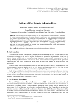 Evidence of Cost Behavior in Iranian Firms