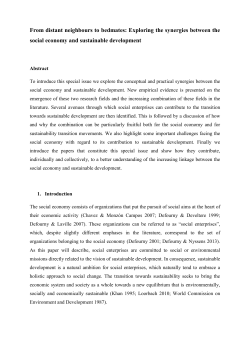 Exploring the synergies between the social economy and
