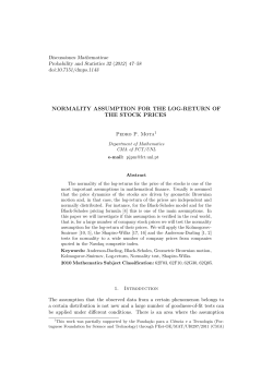 normality assumption for the log