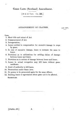 Game Laws (Scotland) Amendment.