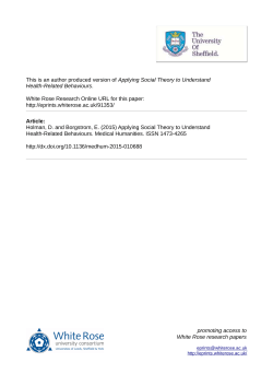 Applying Social Theory to Understand Health