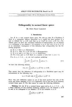 Orthogonality in normed linear spaces