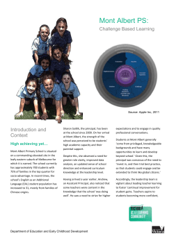 Mont Albert PS: Challenge Based Learning