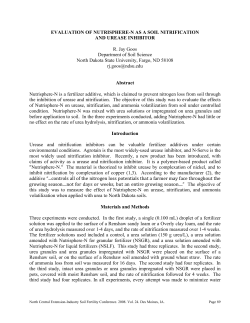 Evaluation of nutrisphere-N as a soil nitrification and urease inhibitor