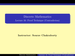 Discrete Mathematics - Lecture 10: Proof Technique (Contradiction)