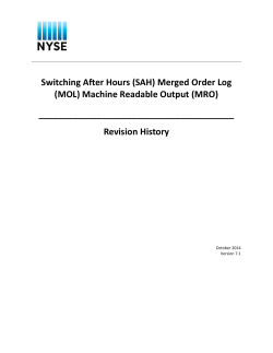 Merged Order Log (MOL) - New York Stock Exchange