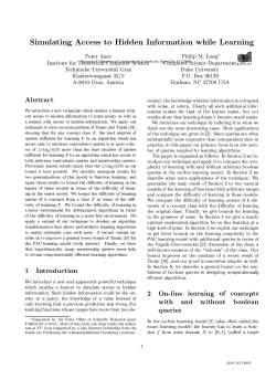 Simulating Access to Hidden Information while Learning Peter Auer