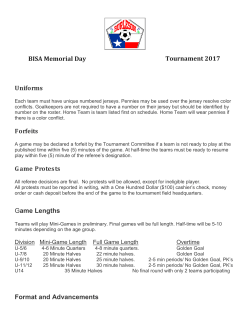 BISA Memorial Day Tournament 2017 Uniforms Forfeits Game