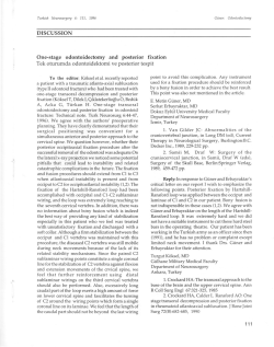 DISCUSSION One-stage odontoidectomy and posterIor fixation Tek