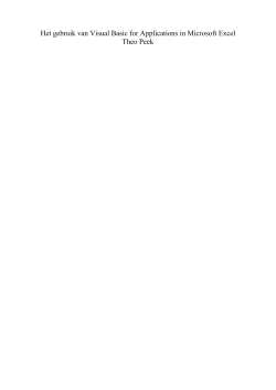 Het gebruik van Visual Basic for Applications in Microsoft Excel