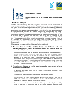 Mobility for Better Learning Mobility strategy 2020 for the European