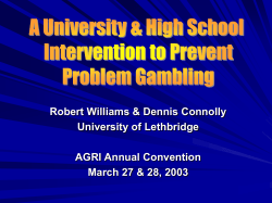 Prevention of Problem Gambling