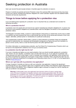 Applying for a protection visa - Department of Social Services