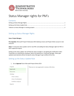 Setting up the Status Update Rule