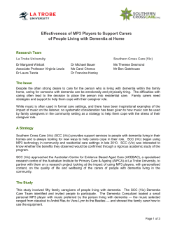 Effectiveness of MP3 Players to Support Carers of People Living