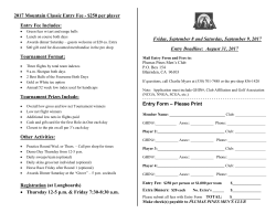 2017 Mountain Classic Entry Fee