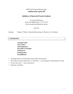 Antibacterial agents 3 handout