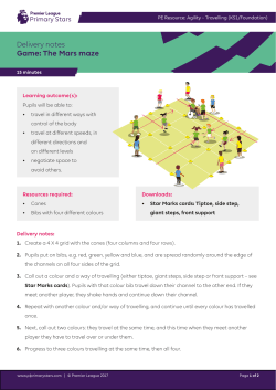 Game: The Mars Maze Delivery Notes