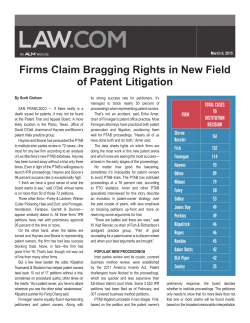 Firms Claim Bragging Rights in New Field of Patent Litigation