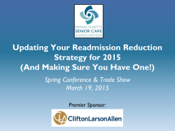 Updating Your Readmission Reduction Strategy for 2015 (And