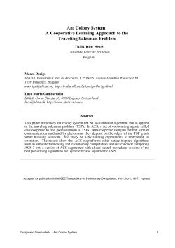 Ant Colony System: A Cooperative Learning Approach to the