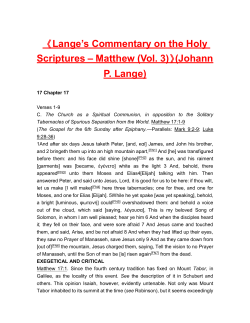 Matthew (Vol. 3)&atilde;&euro;&lsaquo;(Johann P. Lange