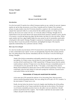 1 Strategy Thoughts March 2017 Frustration! But now is not the time