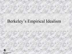 Berkeley`s Empirical Idealism