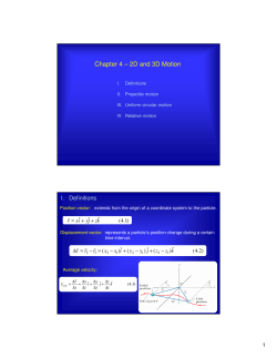 Chapter 4 &ndash; 2D and 3D Motion