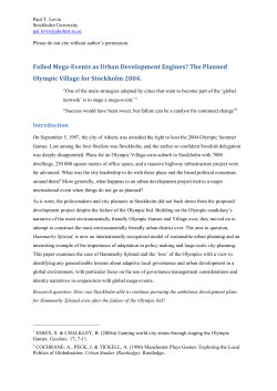 Failed Mega-Events as Urban Development Engines