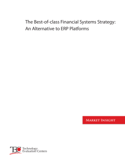 The Best-of-class Financial Systems Strategy