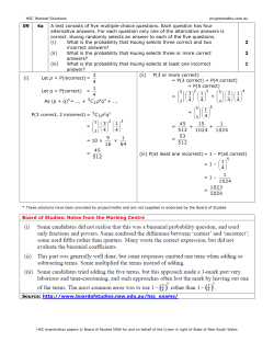 Mathematics HSC Examinations by Topic