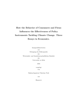 How the Behavior of Consumers and Firms Influences the