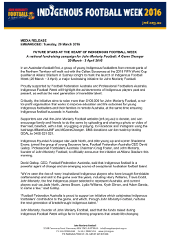 Press Release  - John Moriarty Football