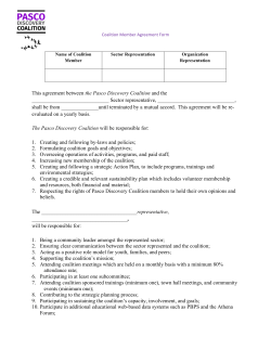 Coalition Member Agreement Form