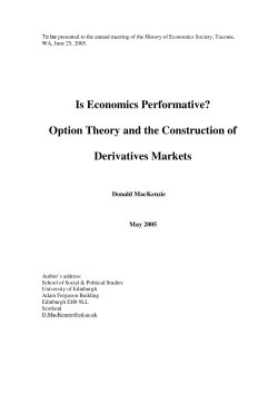 Is Economics Performative? Option Theory and the Construction of