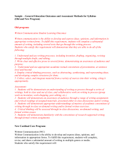 Sample - General Education Outcomes and Assessment Methods