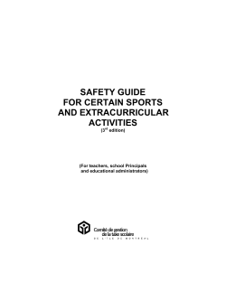safety guide for certain sports and extracurricular activities