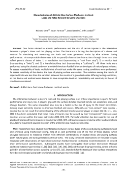 Characterization of Athletic Shoe-Surface Mechanics in